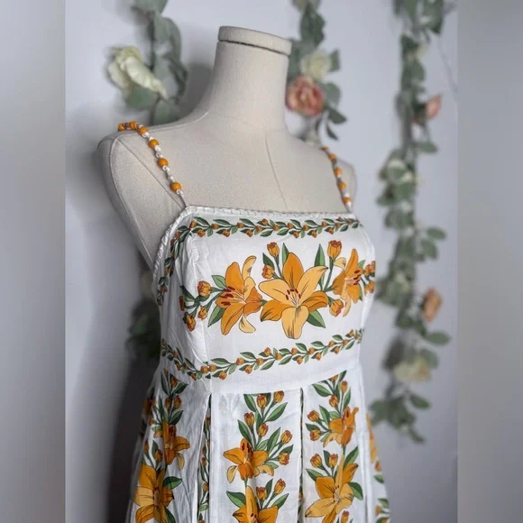 Farm Rio Tropical Lightness Floral Cotton Maxi Dress - Picture 6 of 15